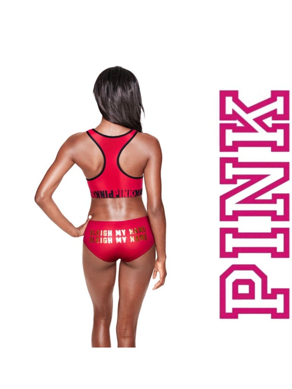 Victoria's Secret PINK | Red & Gold Extra Low Rise Hipster Panties | Size Medium